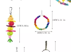 Combinação Brinquedos De Pássaro Conjunto para Pequeno Papagaio, Balanço, Mastigação, Treinamento, Rede De Suspensão, Sino, Perch, Escada - Wolf Magazine