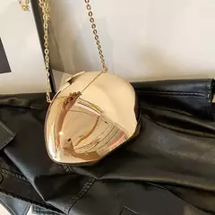 Saco de Embreagem Acrílico em Forma de Concha para Mulheres, Ouro, Prata, Metal Brilhante, Ombro, Bolsas Crossbody, Bolsa Pequena, Festa Noturna, Designer Bonito na internet