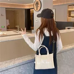 Bolsa tote feminina casual lona grande capacidade bolsas femininas designer letras ombro crossbody sacos de luxo grande shopper - comprar online