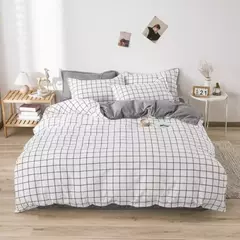 Conjunto de cama reversível Consolador, Preto e Branco Quilt Geométrica Capa com 2 Pillow Shams, Rainha e Rei Capa de Edredão, 3 PCs na internet