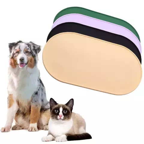 Silicone pet tigela esteira placemat à prova dwaterproof água evitar derramamentos cão gato comida almofada de alimentação gatinho alimentação pet tigela bandeja esteiras