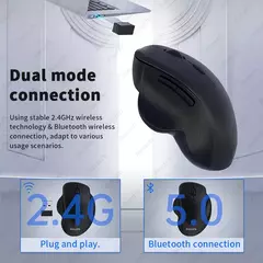 Dual Mode Mouse de Computador Sem Fio, 1600 DPI, Recarregável, Ergonômico, Bluetooth, Laptop, Notebook, iPad, Tablet, Mac, Chromebook - loja online