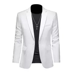 Blazer casual de negócios masculino, vestido de casamento noivo, tops de terno boutique, casaco monocromático, marca de alta qualidade, moda - comprar online