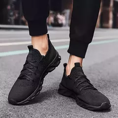Sapatos esportivos casuais masculinos respirável verão luz sola macia conforto tênis de corrida ao ar livre moda estudante malha plus size tênis