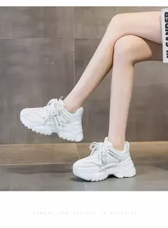 Sapatos femininos sapatos casuais primavera tênis plataforma mulher-sapatos tênis moda feminina sola grossa 2024 rosas formadores aumentados i
