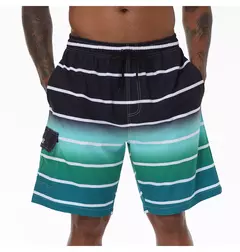 Calção de banho masculino, calção de natação, secagem rápida, calção de praia com bolsos com zíper, forro de malha na internet