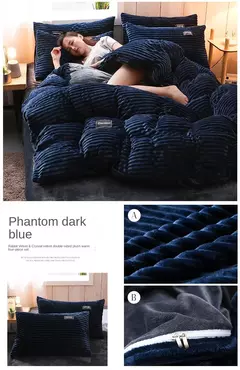 Grossa Monocromática Velvet Duvet Cover, Warm Bedding Set, Double Soft Quilt Cover, Twin Queen e Rei Consolador, Inverno, 220*240 - comprar online