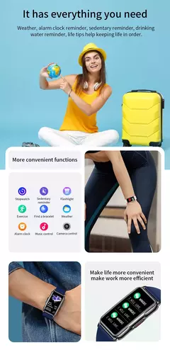 Imagem do LIGE Smart Watch Mulheres Full Touch Screen Chamada Bluetooth IP67 À Prova D' Água Esportes Fitness Tracker Smartwatch Mulheres