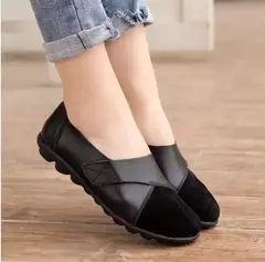 Plus size senhoras apartamentos sapatos para mulher 2022 macio couro genuíno mocassin barco gancho loop mocasines de mujer chaussure femme na internet