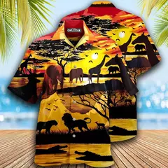 Flamingo desenho animado 3D dos homens camisa havaiana, roupas de praia extragrandes, manga curta, moda, verão, venda quente