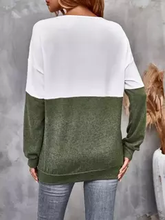 Camisas femininas coloridas com decote v, camiseta de manga comprida, tops casuais da moda, pulôver primavera e outono - loja online