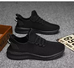 Tênis casual leve masculino, tênis esportivo de malha respirável, tênis atlético resistente a odores, slip-on com cadarços - loja online