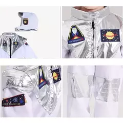 Imagem do Fantasia de cosplay de astronauta de desenho animado para menino, macacão e chapéu de uma peça para Halloween, roupa infantil para festa de carnaval