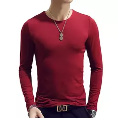 Pulôver elástico de gola alta para homens, roupa íntima fina, blusa de tricô fina, camiseta base, cor sólida, primavera, outono na internet