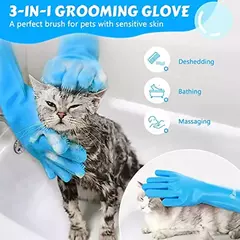 Luvas de banho para animais de estimação, shampoo para banho de cães e gatos, massagem mágica, limpador, esponja de silicone, luva de remoção de pelos