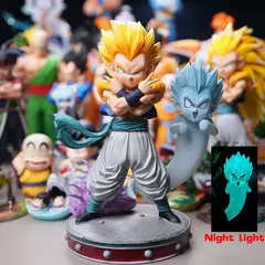 25cm/9.8in anime dragon ball z figura gotenks figura fantasma luz da noite pvc figura de ação coleção modelo brinquedos presentes na internet