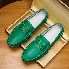 Imagem do Mocassins de couro de luxo masculino, mocassins planos, sapatos para dirigir, sapatilhas masculinas, designer, alta qualidade