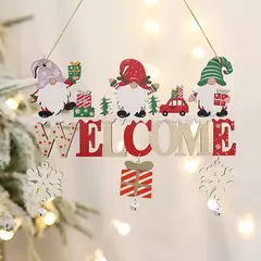 Papai Noel enfeites de madeira pendurados, decorações de Natal para porta de casa, pingentes de árvores, feliz natal, ano novo, 2022, gnome - loja online