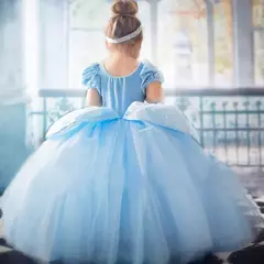 Crianças cosplay traje menina verão pageant lantejoulas fantasia crianças cinderela carnaval roupas princesa vestido de aniversário 3-10 ano - loja online
