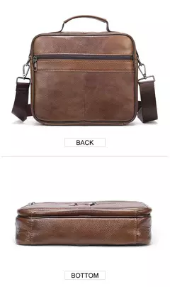 Bolsa de ombro de couro genuíno para homens Bolsa preta de couro, saco do mensageiro do escritório do negócio, saco crossbody masculino