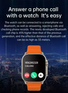 Imagem do Relógio inteligente masculino T900 Ultra 2, Tela AMOLED, Bússola NFC, Impermeável, Apple Watch, IWO Ultra 8, 49mm, Série 8, 2.3 ", 2024