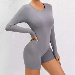 Macacão feminino de manga comprida sem acolchoamento, macacão de ginástica fitness, roupas esportivas femininas, roupas esportivas, roupas azuis, novo, 2024 - comprar online