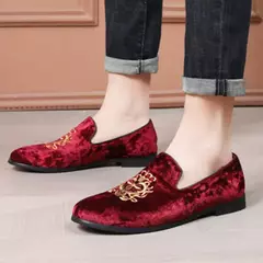 Sapatos de couro de camurça para homens, sapatos de casamento, sapatos baixos Oxford, mocassins bordados, tamanho grande, alta qualidade, designer, luxo, festa - loja online