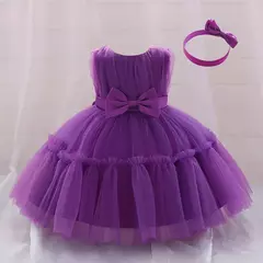 Elegante vestido de tule para meninas, bebê infantil, 1st Birthday, Vestidos de batismo, Kids Wedding Party, Toddler Clothes, Verão na internet