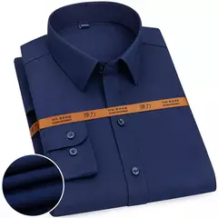 Camisa de negócios de cor sólida masculina, Moda formal, Fino, Clássico, Básico, Casual, Fino, Branco, Manga comprida, Social, Roupas de marca, Novo na internet