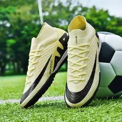 Sapatos de futebol masculino de sola FG, sapatos de gramado ao ar livre, grampos longos especiais, botas esportivas de equipe superior alta, resistência ao desgaste, tamanho 36-45