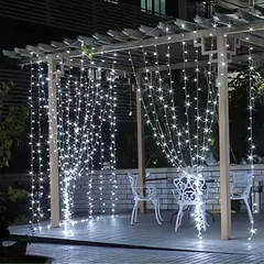 Outdoor Solar Curtain String Light, Waterfall Garland, Fairy Lights, Jardim, Halloween, Decoração de Natal, Iluminação do feriado, 300LEDs - comprar online