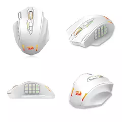 Redragon-M913 Mouse óptico sem fio RGB Gamer, 16000 DPI, com fio 2.4Ghz, 16 botões programáveis, preto ou branco - Wolf Magazine
