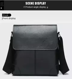 Bolsa crossbody impermeável para homens, cor sólida, grande capacidade, pasta portátil, armazenamento de couro PU, sacos de ombro, meninos - comprar online