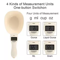 Balança de alimentos para animais de estimação, colher medidora lcd eletrônica de precisão, ferramenta de pesagem para alimentação de cães e gatos, colher digital, display de cozinha - Wolf Magazine