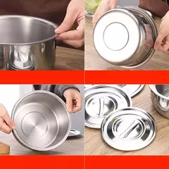 Panela De Sopa De Aço Inoxidável Com Tampa, Panelas, Panela De Cozimento, Ferramentas De Cozinha, Acessórios De Piquenique, Utensílios De Cozinha, Viagem, 3Pcs, Conjunto - loja online