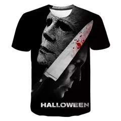 Homens e mulheres Michael Myers 3D Print Horror Movie T-shirts, camiseta de streetwear extragrande, Harajuku Tees, tops infantis, roupas de Halloween