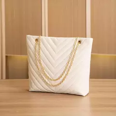 Bolsa de ombro de corrente bordada casual para mulheres, padrão V, lingge, bolsa de compras portátil, nova moda - Wolf Magazine