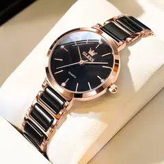 OLEVS-Moda Feminina Relógio Elegante, Movimento Japonês, Pulseira Cerâmica, Pulseira Feminina de Luxo, Relógios Quartzo, Presentes