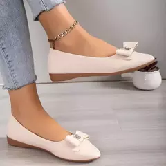 Mulheres casuais apartamentos sapatos novo arco elegante sapatos de caminhada primavera designer marca retro vestido sola macia sapatos zapatillas mujer - Wolf Magazine