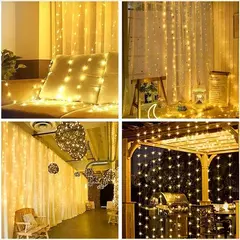 Imagem do LED Curtain String Lights, Fada Decoração, Feriado USB, Guirlanda de Lâmpada, 8 Mode, Casa, Jardim, Festa de Natal, Ano Novo, Casamento, 3m