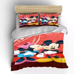 Imagem do Mickey e Minnie Conjunto de cama para crianças, Fluffy Cartoon Comforter Cover, US Twin Bedclothes, Queen Size, macio, bebê, 3pcs