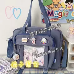 Bolsa Crossbody de Nylon Transparente para Mulheres Bolsa de Ombro Bolsa JK Meninas Japonesas do Ensino Médio, Bolsa de Livro Transparente, Segundo Elemento - loja online