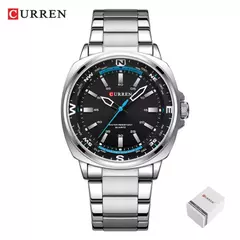 CURREN-Relógio de quartzo masculino com mostrador grande, impermeável, pulseira de aço inoxidável, elegante, casual, negócios, 8455 - comprar online