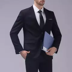 Conjunto de terno de peito único masculino, costura fina, lapela emagrecedora, noivo na moda, 1 conjunto - Wolf Magazine