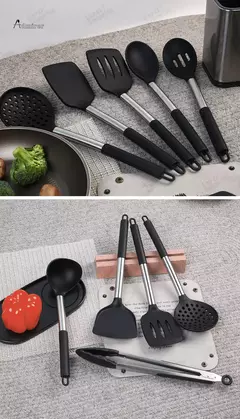 Utensílios De Cozinha De Silicone, Espátula, Turner, Resistente ao calor, Colher de sopa, Pá de coador de massas, 1 pacote, Acessórios de cozinha - comprar online