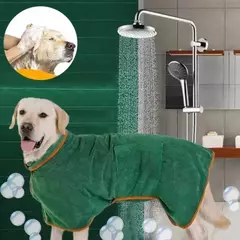 Roupão de banho para animais de estimação, toalha de secagem rápida, absorvente de microfibra, macio, toalha ajustável, casaco de preparação para cães pequenos, médios e grandes