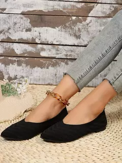 Sapatilhas femininas de malha, sapatilhas casuais, dedo do pé pontiagudo, mocassins para barcos de escritório, cor sólida, novo, 2022, 2024