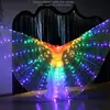 LED Luminosa Dança do Ventre Asas, Borboleta Fada Asa com Varas, Suprimentos De Palco De Desempenho, Adereços Brilhantes, Manto