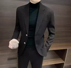 Imagem do Fatos e blazers xadrez masculinos, moda masculina casual, jaqueta grife de luxo, roupas grife premium, branco e marrom, casacos de festa, verão