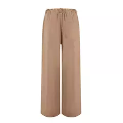 Calça larga de linho de algodão feminina, comprimento total, casual, monocromática, solta, cintura alta, reto, botão, verão na internet